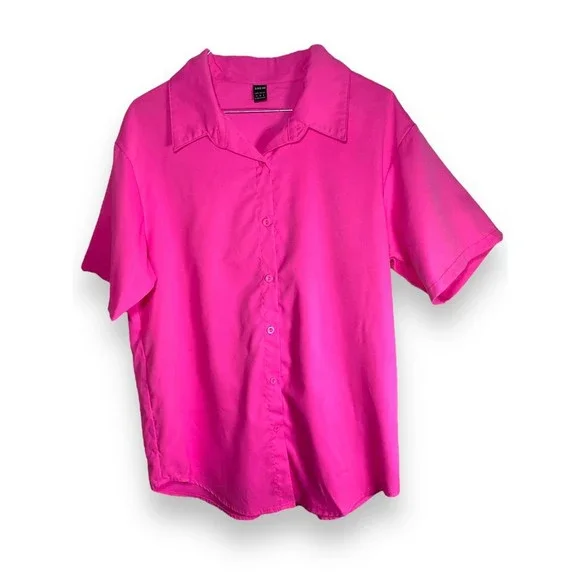 SHEIN Tops Shein Hot Pink Button Shirt Size M Poshmark